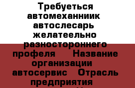 Требуеться автомеханниик, автослесарь (желатеельно разностороннего профеля)  › Название организации ­ автосервис › Отрасль предприятия ­ авторемонт › Название вакансии ­ механик, слесарь › Место работы ­ Левобережный р-н › Возраст от ­ 24 › Возраст до ­ 50 - Воронежская обл., Воронеж г. Работа » Вакансии   